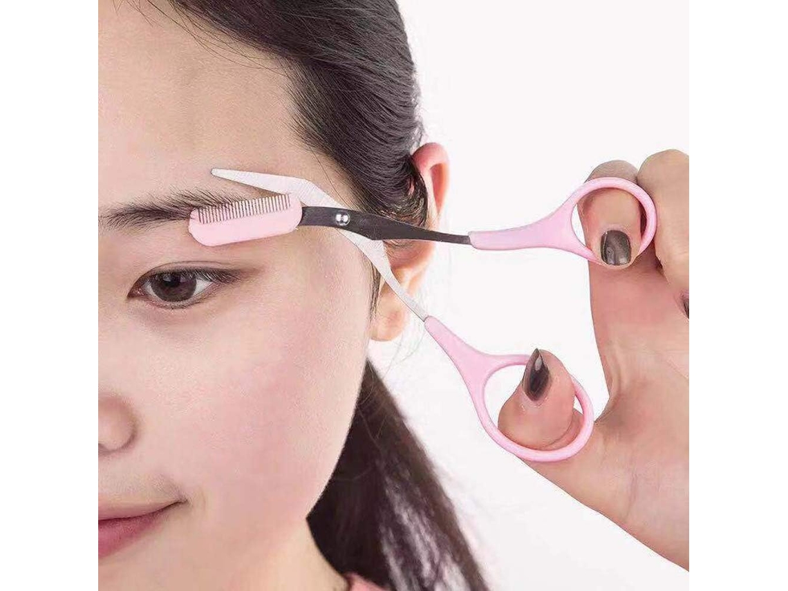 Tijeras para cejas de acero inoxidable con peine JEIIBRZUI