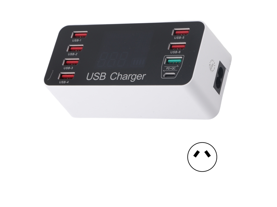 Adaptador Usb De 8 Puertos De Carga Rápida Inteligente 40w Con Múltiples Puertos Qc3.0, Base De Carga De Pared De Escritorio