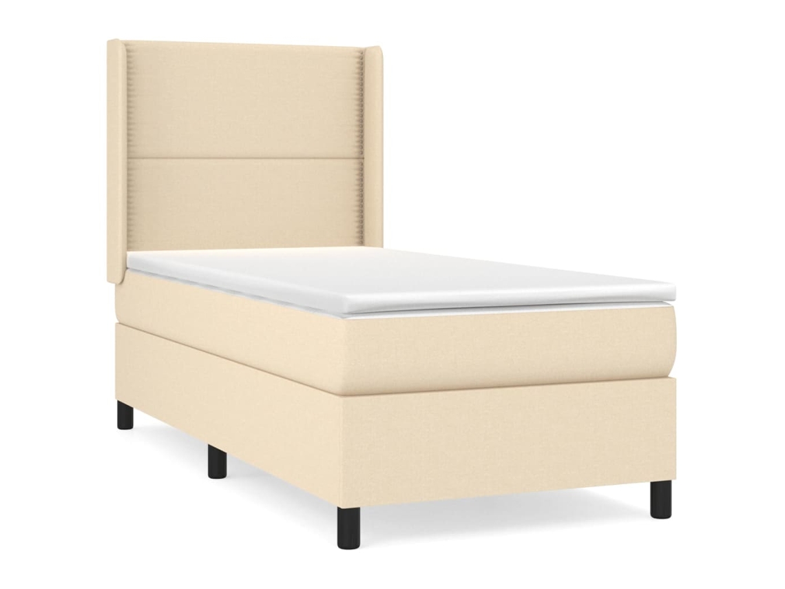 Maison Exclusive - Cama Box Spring Con Colchón Tela Color Crema 100x200 Cm