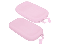 Estuche Pequeño Y Ligero De Silicona Para Bolígrafos, Ideal Para La Escuela, La Oficina, Viajes Y Almacenamiento - Rosa