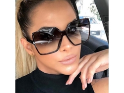 Gafas De Sol Cuadradas De Lujo Para Mujer Mimigo Con Montura Negra Grande - Moda