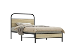 Estructura De Cama Sin Colchón 100x190 Cm Madera Roble Sonoma