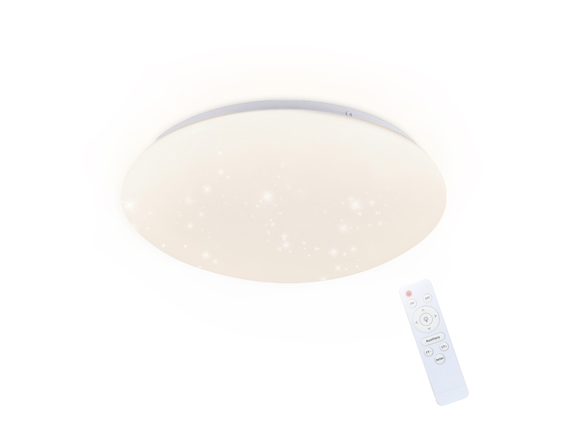 Luz de Techo Led Lámpara Regulable de Dormitorio de Cielo Estrellado con Control Remoto Lámpara de Dormitorio Infantil de 37W 28Cm para Sala de Estar NETTLIFE