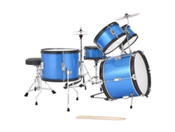 Batería infantil Succebuy, 5 piezas, 406,4 mm, para niños de 6 a 13 años, color azul