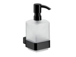 Dispensador de jabón líquido EMCO loft, modelo de pared, recipiente de cristal satinado, bomba dosificadora de plástico