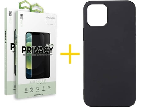 Carcasa + 2 Protectores de Pantalla para iPhone 12 Pro Max SKYHE Negro