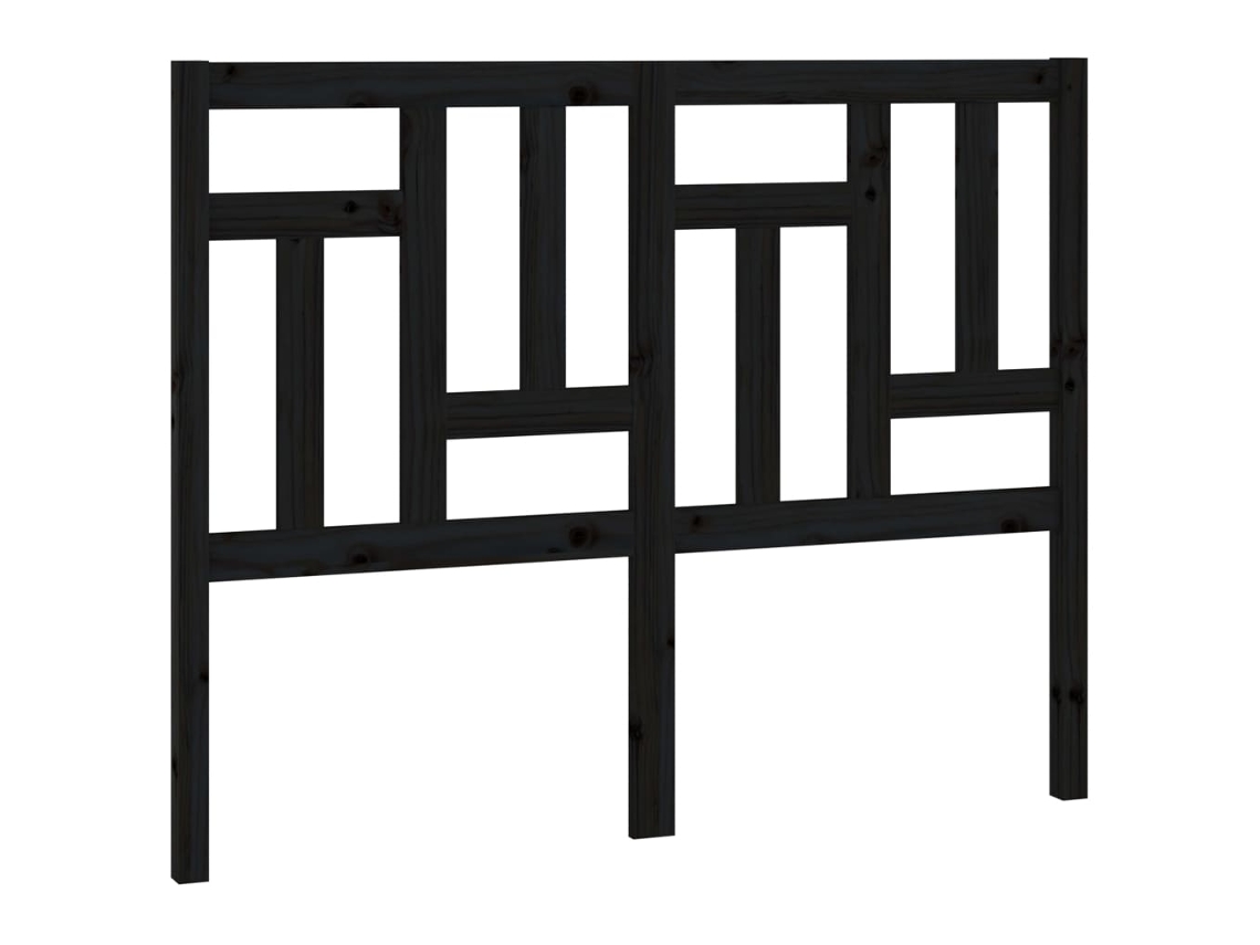 Maison Exclusive - Cabecero De Cama Madera Maciza De Pino Negro 205,5x4x100 Cm