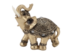 Estatua De Elefante De Resina Dorada Para Decoración Del Hogar, Que Atrae La Suerte Y La Riqueza.