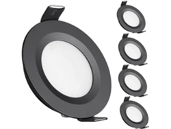 Omni-4 Focos Empotrados Led 12v 3w 3200k Luz Blanca Cálida 58-65mm Para Autocaravana Barco Caravana Van Yate Negro