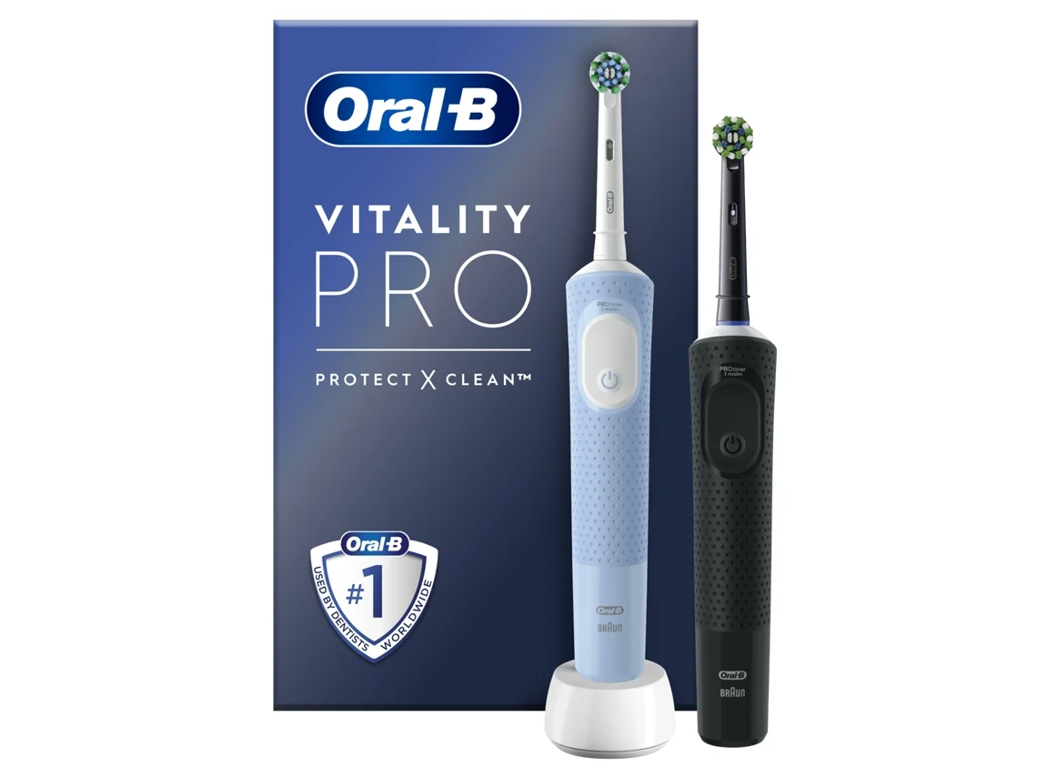 Cepillo de Dientes Eléctrico ORAL B ORAL B Vitality Pro Duo BLACK+BLUE
