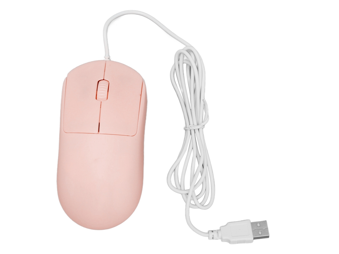 Mouse Óptico Com Fio 1200dpi Usb Plug And Play Design Ergonomico Abs Para Laptop Desktop Pc Rosa