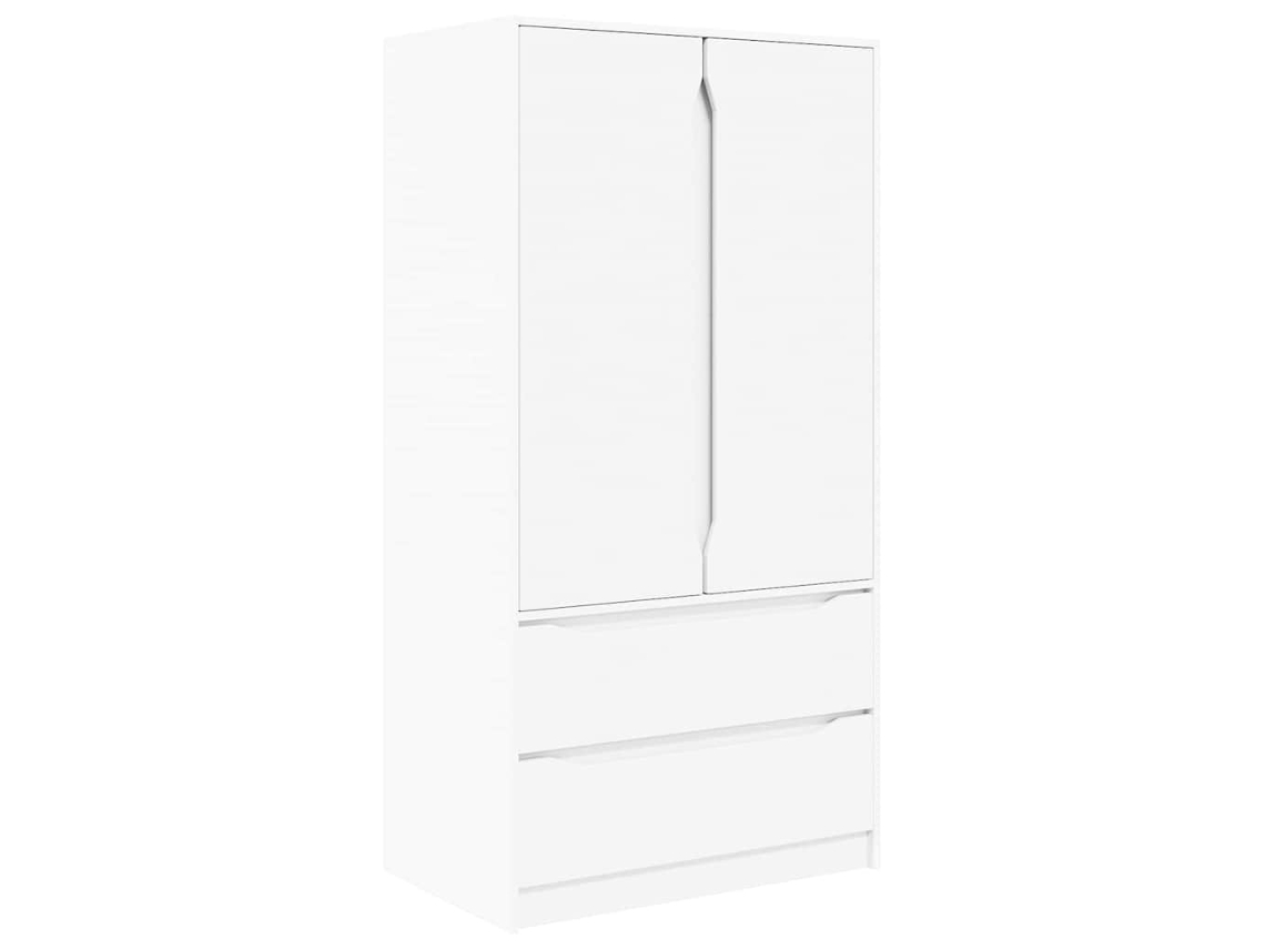 Armario de baño con cajón manual, blanco, 79,5 x 49 x 156 cm