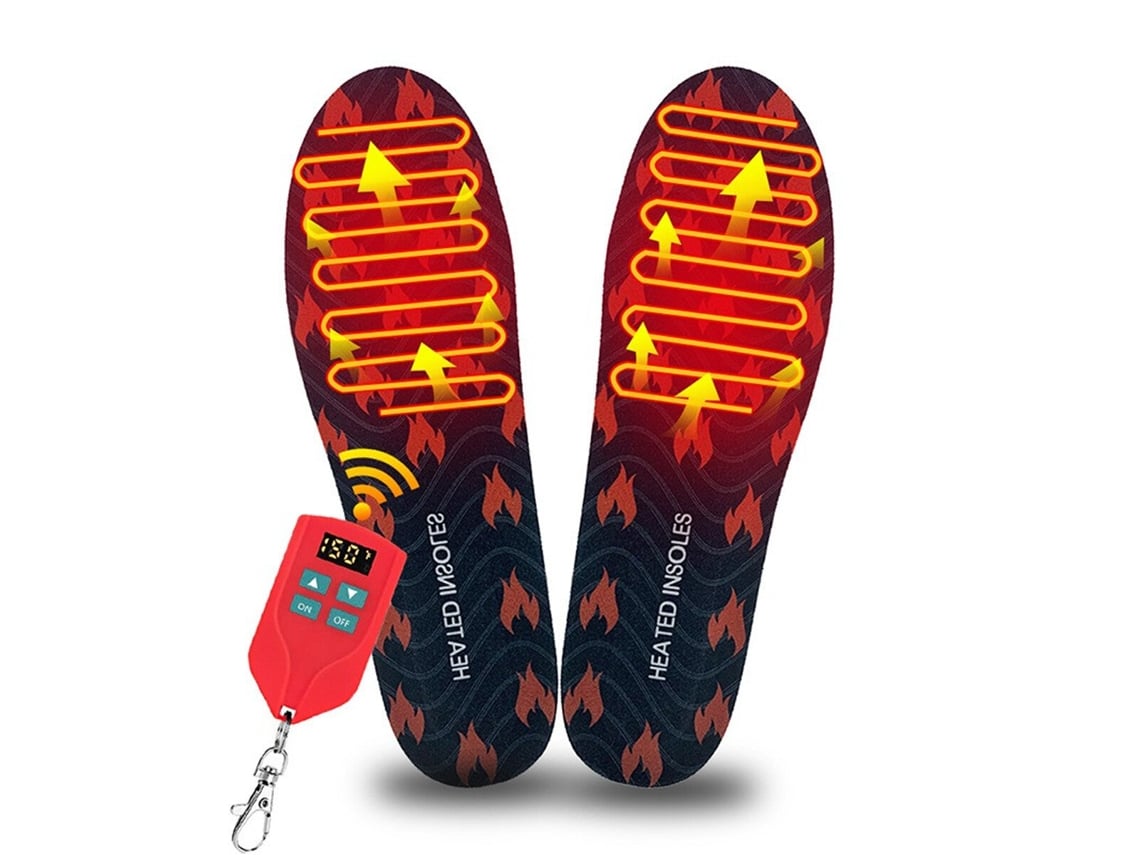 Mtengoo Plantillas Térmicas Eléctricas Unisex Control Remoto Inalámbrico 60s Recargables Usb Resistentes Agua Batería Integrada Invierno Exterior