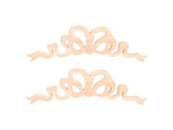 2 Apliques De Pared Decorativos En Madera De Caqui Natural Con Diseño Tallado, Juego De 2