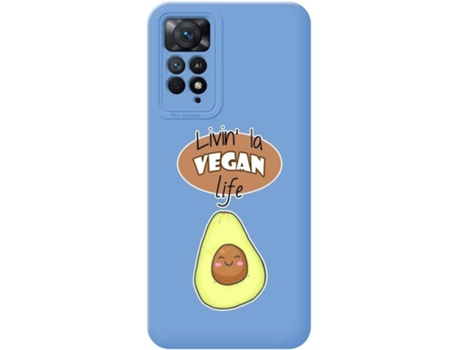 Carcasa Xiaomi Redmi Note 11 Pro TUMUNDOSMARTPHONE Silicona Líquida Dibujos Vegan Life Azul