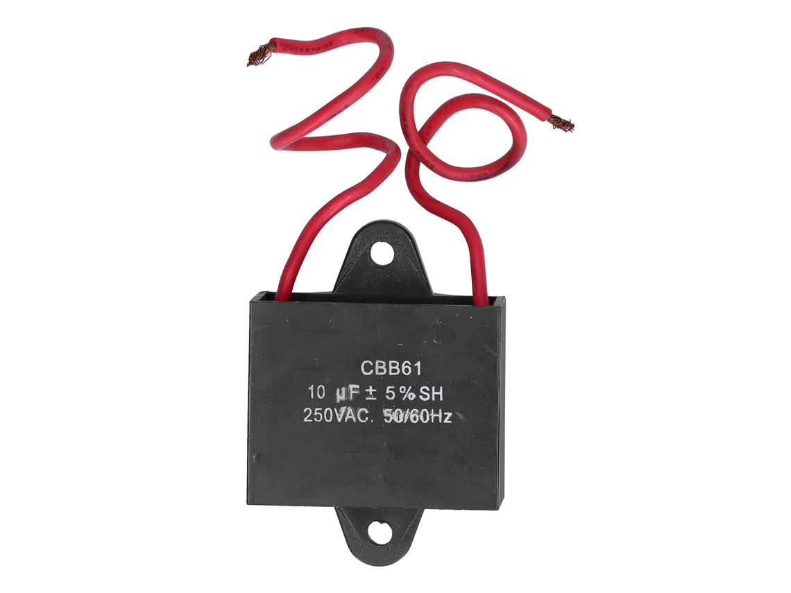 2 Condensadores De Arranque Para Ventilador De Techo 10uf 250vac Cbb61 Con Cable De 14cm
