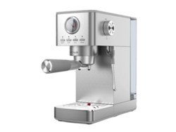 Cafetera espresso, bomba de 20 bares, varilla de vapor, estilo botón plateado