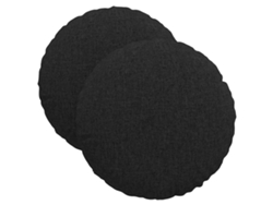 Cojines para asiento, 2 unidades, color negro, Ø40 x 13 cm, tela HARLANV1