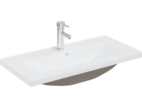 Lavabo VIDAxL Empotrado con Grifo Cerámica Blanco 81x39x18 cm