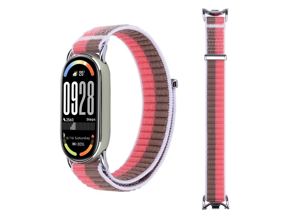 Pulsera de nailon con conector metálico para Xiaomi Mi Band 10/9/8 con diseño ondulado, correa de repuesto CHABERLU