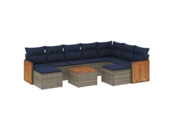 Maison Exclusive - Conjunto De Sofá De Jardín De 10 Piezas Con Cojines, Poliratán Gris