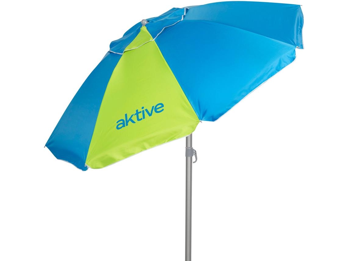 Aktive Sombrilla playa 200 cm azul y verde con funda (envío aleatorio)