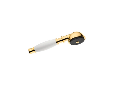 DORNBRACHT Madison ducha de mano metálica con mango de porcelana (blanca), 28002970, Color: Oro