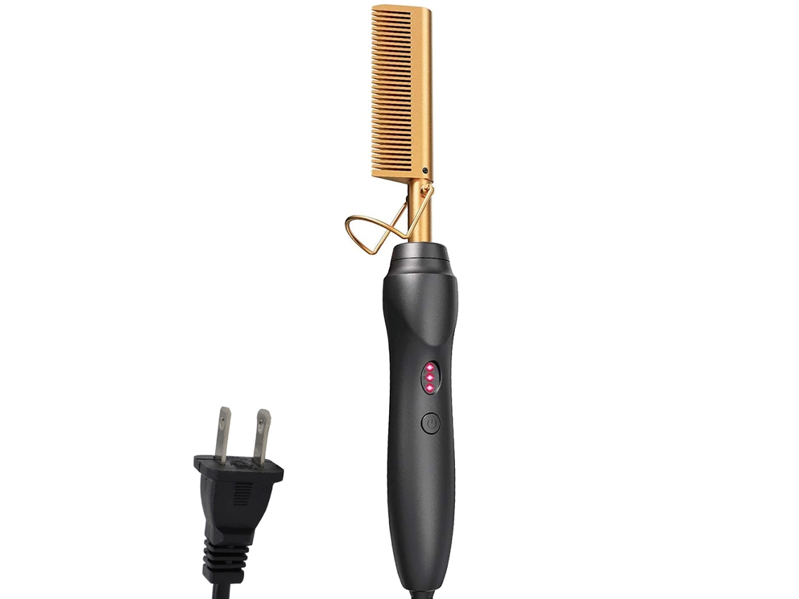 Cepillo alisador eléctrico, seguro para cabello húmedo y seco