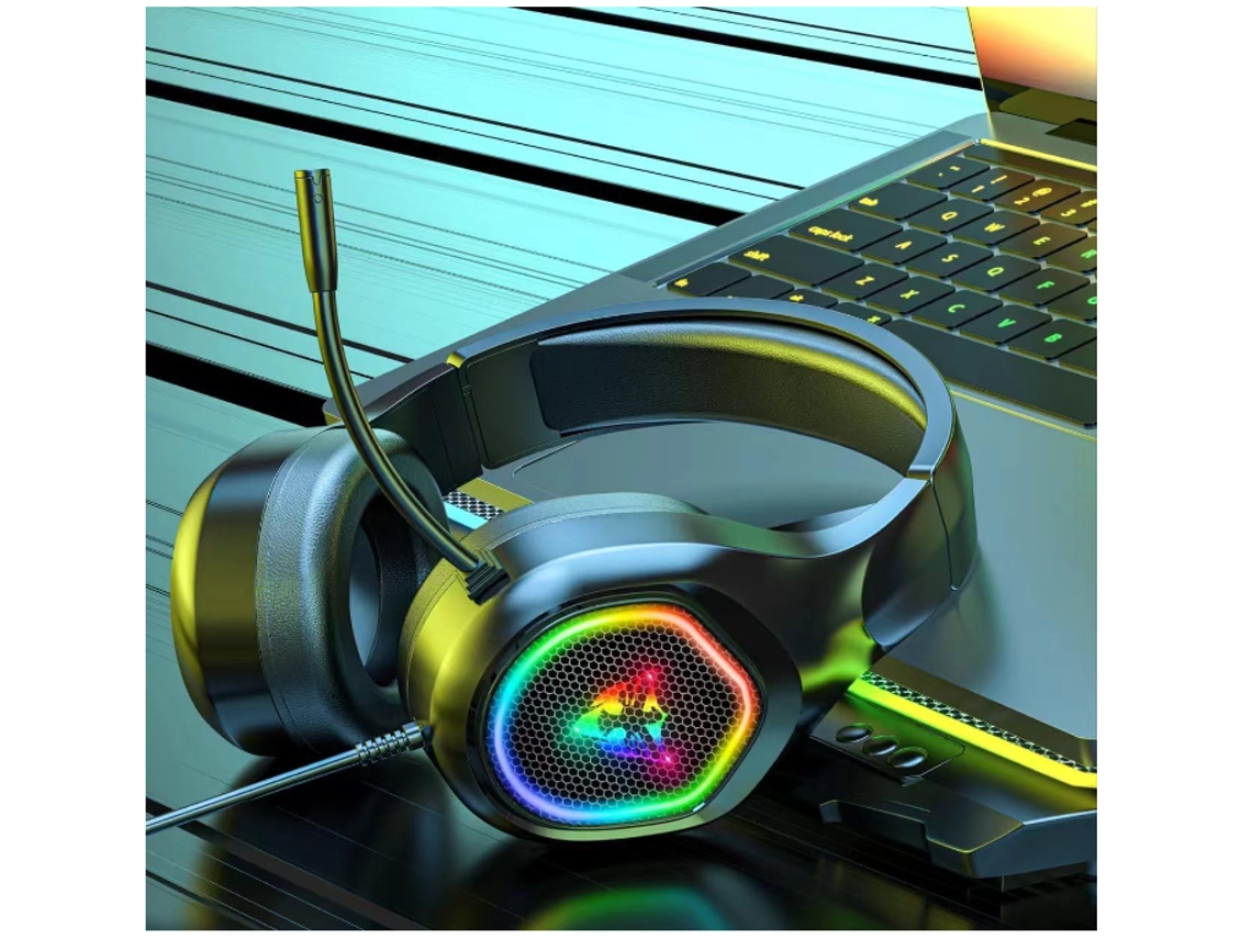 Auriculares Gaming con Sonido Estéreo Envolvente 7.1 Micrófono con Cancelación de Ruido y Luz LED RGB Compatible Xbox BISBISOUS