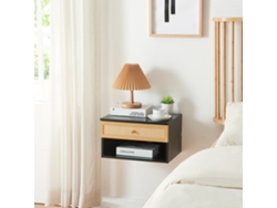 Estantería de pared Eiker con cajón 40x32x23 cm - Negro [EN.CASA]