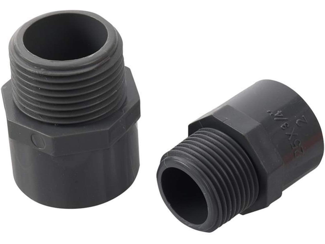 Conectores rectos de PVC para mangueras de 1/2" a 3/4", 2,54 cm para diámetro interno de 20/25/32 mm, para riego.