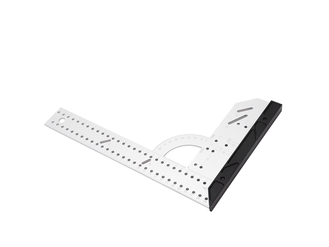 Regla En Forma De L De Aluminio De 300 Mm Con Escala Clara, Herramienta De Carpintería Para Posicionamiento.