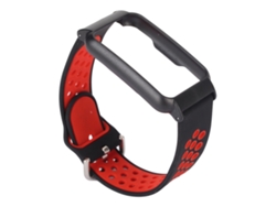Pulsera De Silicona Para Reloj Inteligente Oppo Free - Ajustable, Transpirable Y Cómoda. Negro Rojo + Estuche Negro
