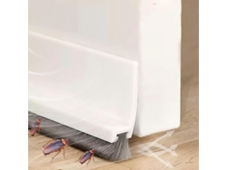 Cepillo de puerta blanco de 100 cm, aislamiento de puerta, sello acústico, rodillo de puerta, sello autoadhesivo y recortable Btforus