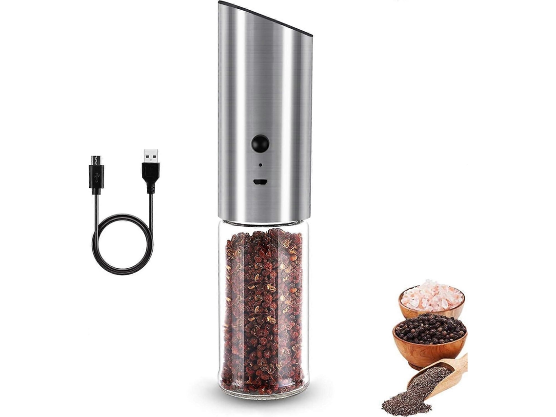 Molinillo de pimienta y sal eléctrico Rosewell, recargable por USB, gran capacidad 170 ml