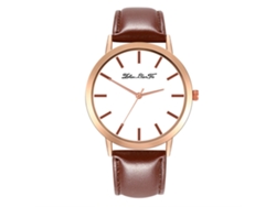 Reloj De Pulsera De Moda Para Mujer Con Correa De Cuero, Cuarzo Marrón Oscuro, Estilo Casual.