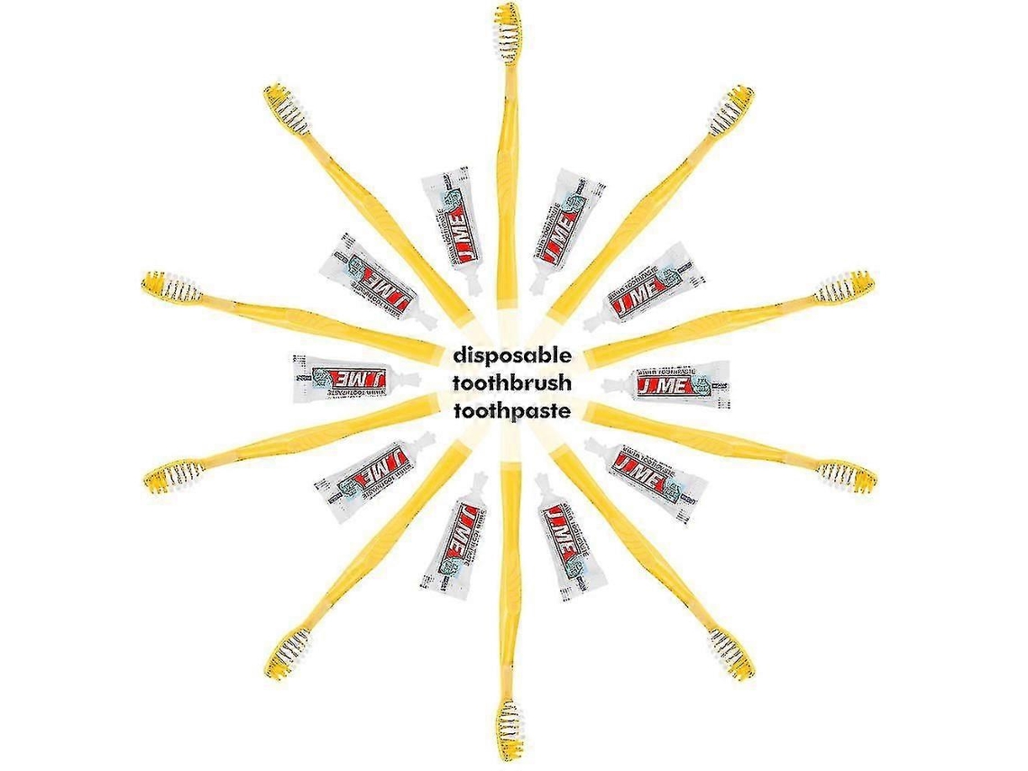 100 cepillos de dientes desechables con pasta de dientes, práctico kit de viaje portátil Rosewell