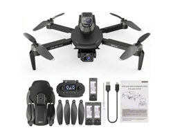 Drone Szsmart L500 Pro Max (dobrável, Sensor De Obstáculos, Gps, Câmara 1080p, Motor Brushless, 3 Baterias, Bolsa) - Preto