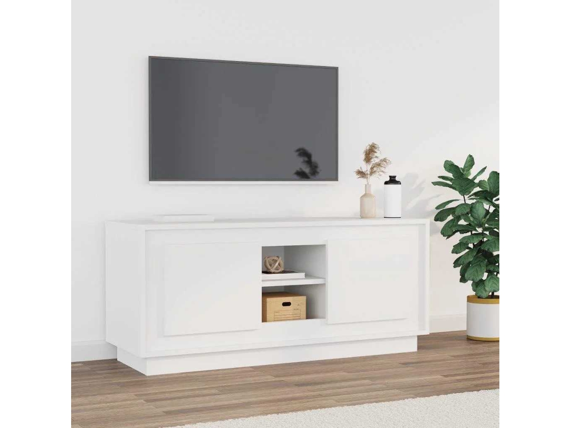Mueble Para Tv | Armario Para Tv | Gabinete De Tv Madera Contrachapada Negro 102x35x45 Cm