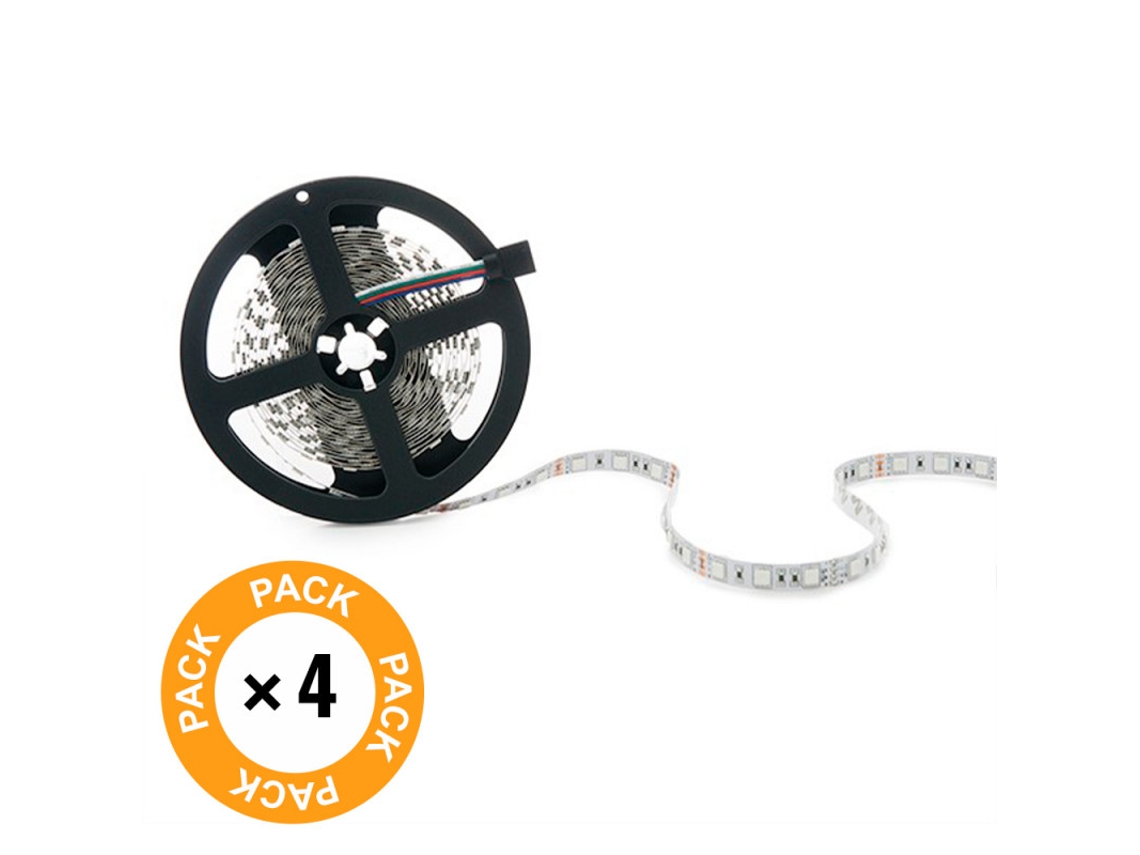 Pack 4 Tiras LED 72W 4200Lm 4200ºK 300 X SMD5050 12VDC IP65 x5M 40.000H [PL219012-PK4-AP] GREENICE