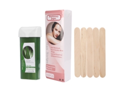 Kit Depilatorio Cera 100g Papel Depilatorio 100h Espátulas De Madera 5u (aloe)