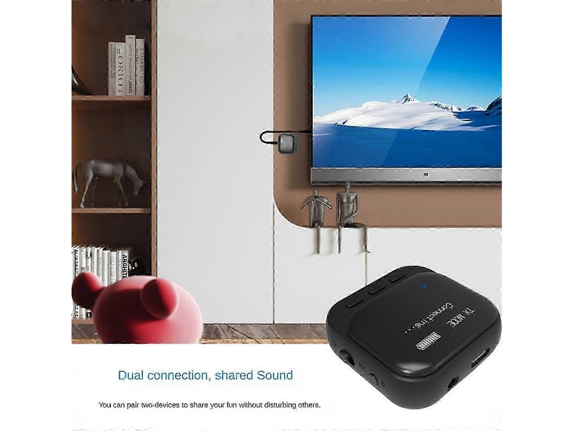 Receptor Bluetooth 5.2 con pantalla, transmisor Bluetooth, receptor Bluetooth 2 en 1, 3,5 mm, portátil para coche B Rosewell