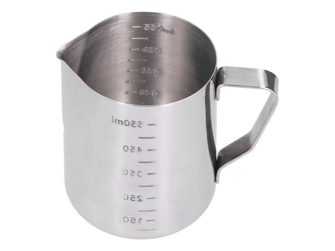 ESTINK Jarra para espumar leche, taza para espumar leche de acero inoxidable, jarra de café con escala medidora para