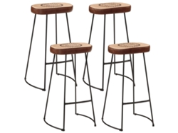 Maison Exclusive - Set De Mesa Alta Y Taburetes 5 Pzas Madera Maciza Mango Y Metal