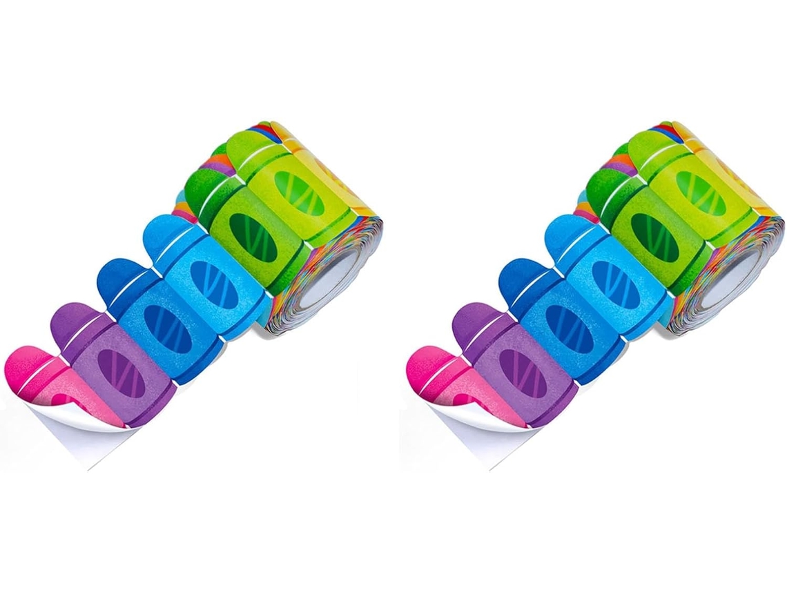 2 Rollos De 18 Metros (59 Pies) De Bordes Autoadhesivos Para Tablones De Anuncios, Adhesivos.