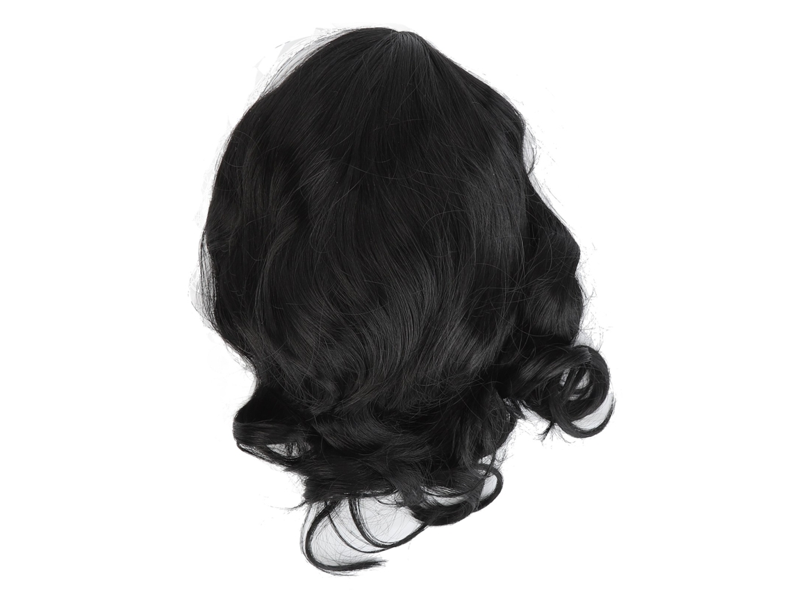 Peluca Negra Larga De Onda Sintética Para Disfraces De Halloween Y Cosplay