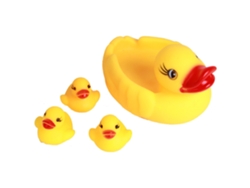 Juego de 4 piezas de juguetes de baño con forma de pato para bebés, juguetes flotantes para la ducha, regalos para niños.