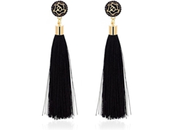 Pendientes Largos Colgantes Con Flecos En Oro Rosa, Pendientes Llamativos De Estilo Bohemio Con Cristales Artificiales.