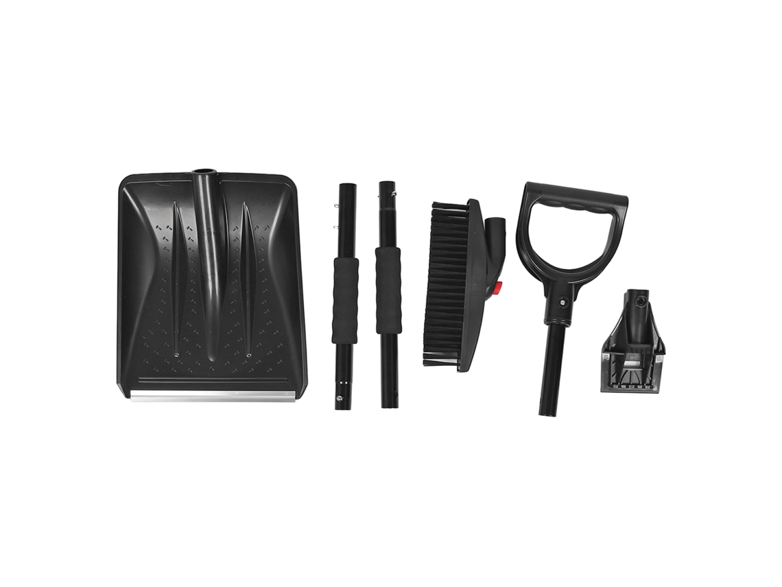 Pala De Nieve Giratoria Extensible Y Extraíble 3 En 1 Para Coche, Acero Inoxidable, Color Negro.