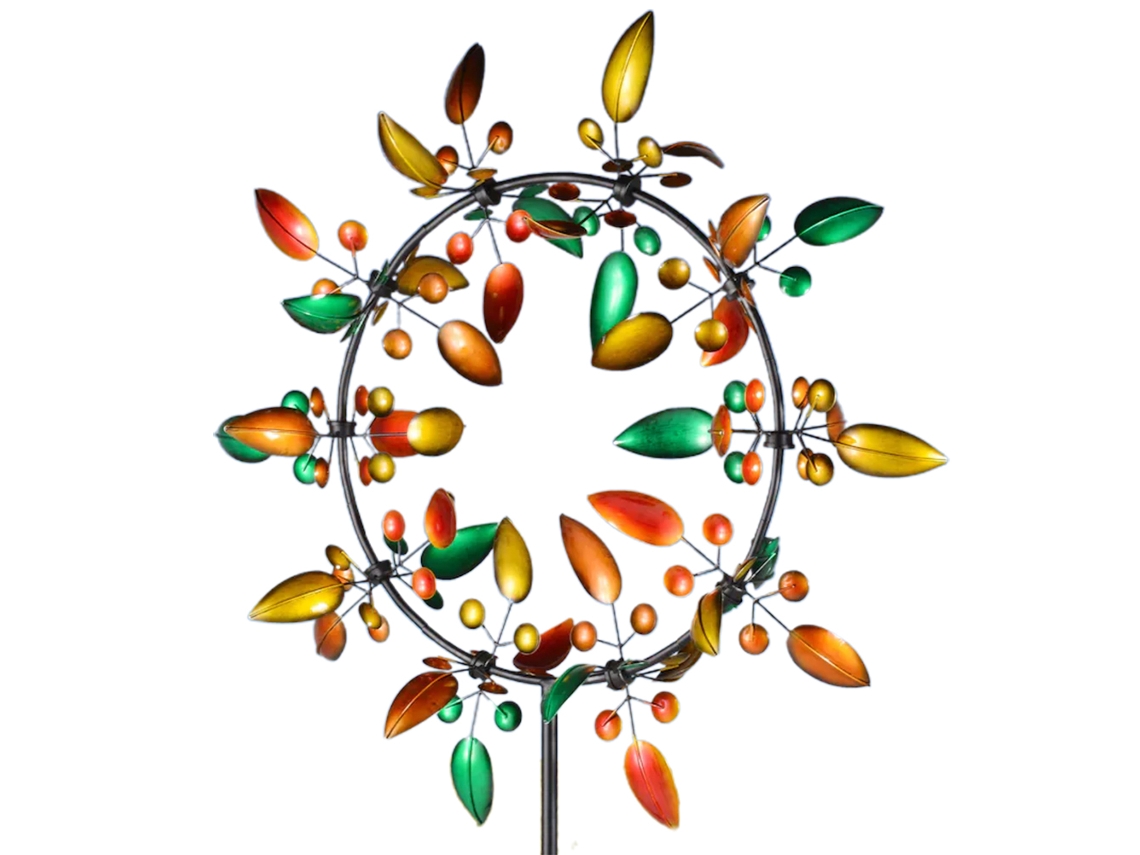 Molino de viento metálico decorativo para jardín con estaca